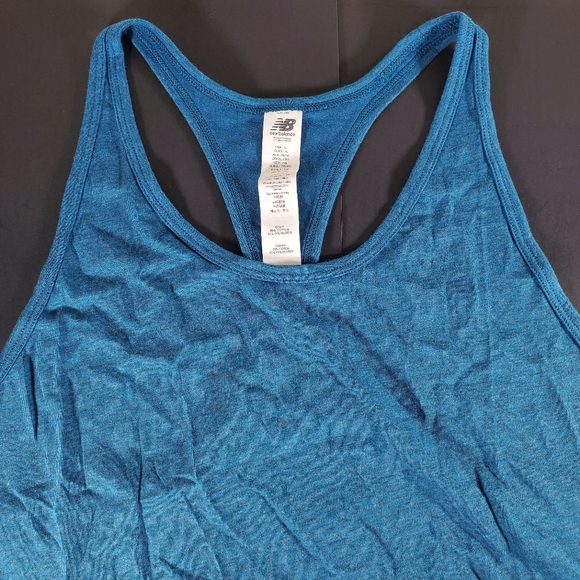 New Balance Women's XL Heather Tech Racerback Teal Blue Tank Top NWT - Picture 2 of 8